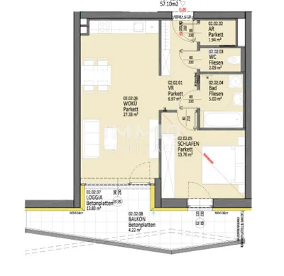 2-Zimmer-Wohnung mieten in Linz – 57,2 m², € 995 – Bild 22 von 22