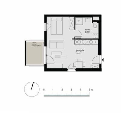 Blumengarten Hirschstetten: 1-Zimmer-Neubauwohnung mit Balkon! – Bild 3