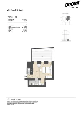2-Zimmer-Wohnung kaufen in Wien – 34,85 m², € 300.000 – Bild 5 von 5