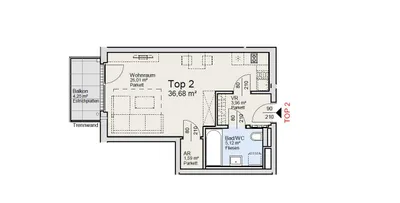 1-Zimmer-Wohnung mieten in Wien – 36,68 m², € 799 – Bild 5 von 7
