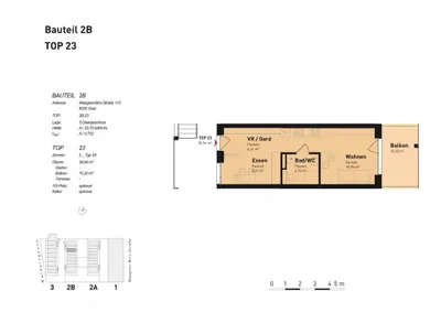 2-Zimmer-Wohnung mieten in Graz – 38,94 m², € 544 – Bild 2 von 2