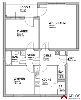 3-Zimmer-Wohnung mieten in Freistadt – 80,04 m², € 768 – Bild 13 von 13