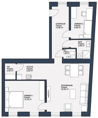 3-Zimmer-Wohnung kaufen in Korneuburg – 74,41 m², € 399.000 – Bild 2 von 16