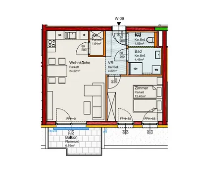 2-Zimmer-Wohnung kaufen in Mödling – 49,25 m², € 343.500 – Bild 2 von 2