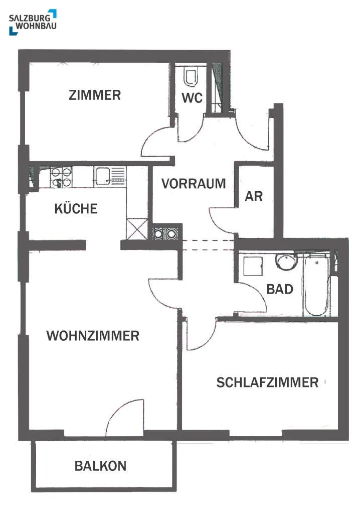SCHÖNER WOHNEN IN BAD GASTEIN! Gemütliche, geförderte 3-Zimmerwohnung mit Balkon in Bad Gastein! Mit hoher Wohnbeihilfe - Ansicht 2