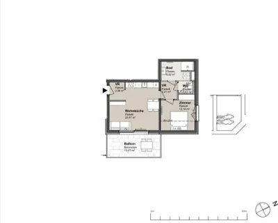 Moderne 2-Zimmer-Neubauwohnung mit großem Balkon | 1220 Wien - Essling – Bild 3