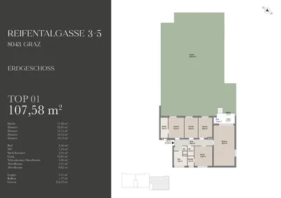 4-Zimmer-Wohnung kaufen in Graz – 107,58 m², € 510.000 – Bild 2 von 11