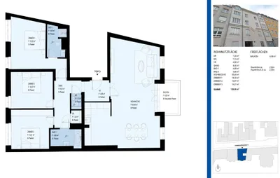 4-Zimmer-Wohnung mieten in Wien – 126,15 m², € 3.393