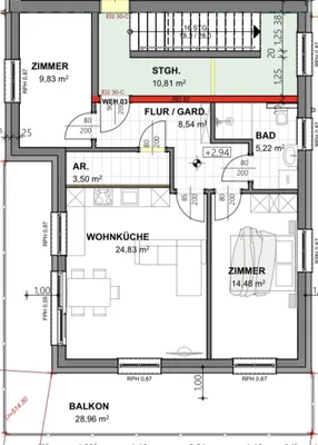 3-Zimmer-Wohnung kaufen in Salzburg-Umgebung – 66,22 m², € 445.000 – Bild 3 von 5