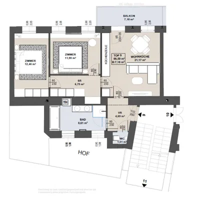 3-Zimmer-Wohnung kaufen in Wien – 66,59 m², € 549.000 – Bild 10 von 10