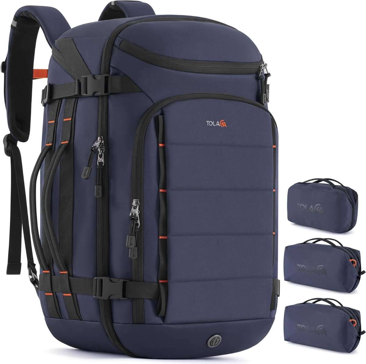 Tolaccea Handgepck Rucksack, 40 Liter, Laptop Rucksack fr 15,6 Zoll,  wasserfest, + 3 Packwrfel - blau - Neu, OVP,  70,- (1090 Wien) - willhaben