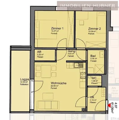 3-Zimmer-Wohnung mieten in Wiener Neustadt – 71,62 m², € 1.025 – Bild 9 von 12