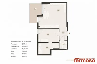 2-Zimmer-Wohnung kaufen in Wien – 41,58 m², € 279.000 – Bild 7 von 13