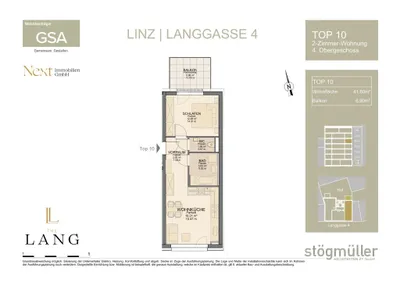 2-Zimmer-Wohnung kaufen in Linz – 42 m², € 292.000 – Bild 8 von 8