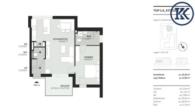2-Zimmer-Wohnung kaufen in Wien – 61,16 m², € 444.000 – Bild 39 von 41