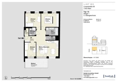 4-Zimmer-Wohnung kaufen in Wien – 88,22 m², € 649.000 – Bild 2 von 5