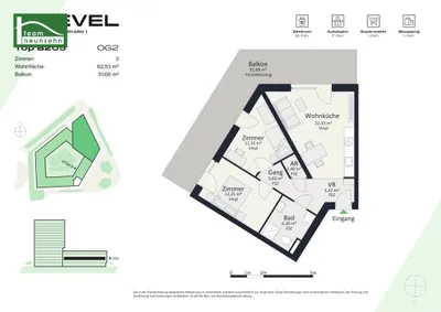 3-Zimmer-Wohnung mieten in Graz – 62,64 m², € 985 – Bild 25 von 25
