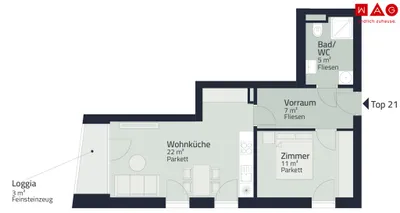 2-Zimmer-Wohnung mieten in Graz – 46 m², € 732 – Bild 2 von 2