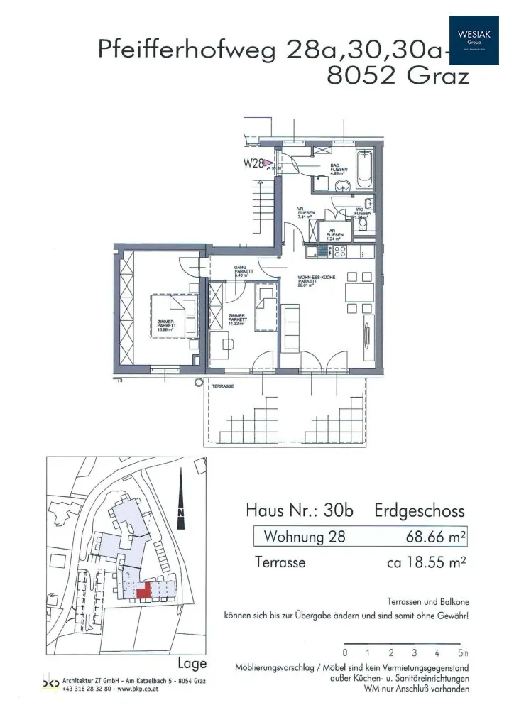 Pfeifferhofweg 28-30/28: 3 Zimmer Wohnung mit Terrasse & Carpot in Andritz - Ansicht 3