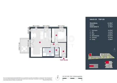 2-Zimmer-Wohnung kaufen in Bruck an der Leitha – 61,38 m², € 302.400 – Bild 13 von 13