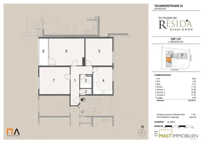 3-Zimmer-Wohnung kaufen in Mödling – 85,19 m², € 279.000 – Bild 12 von 12