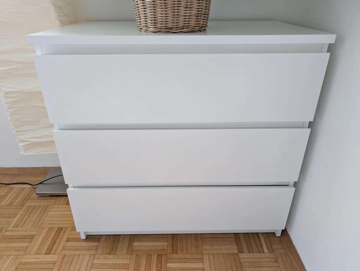 MALM Kommode mit 3 Schubladen, Hochglanz weiß, 80x78 cm, € 89,- (8010 Graz)