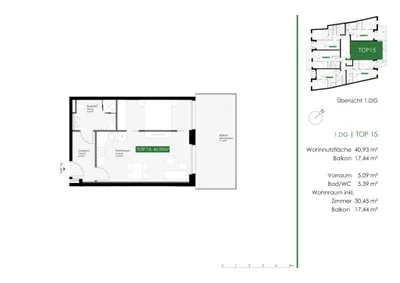 2-Zimmer-Wohnung mieten in Wien – 41 m², € 780 – Bild 9 von 9