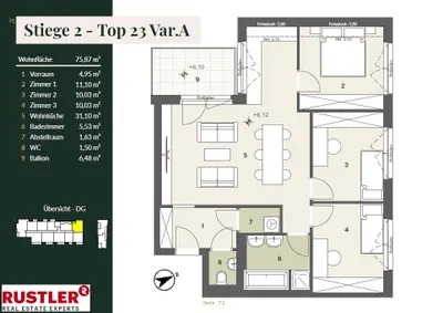 4-Zimmer-Wohnung kaufen in Mödling – 76 m², € 445.000 – Bild 1 von 6