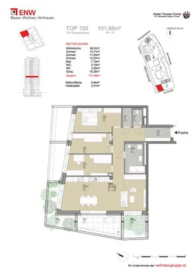 4-Zimmer-Wohnung mieten in Graz – 101,98 m², € 1.714 – Bild 14 von 14