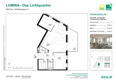 3-Zimmer-Wohnung kaufen in Graz – 77,8 m², € 366.000 – Bild 2 von 11