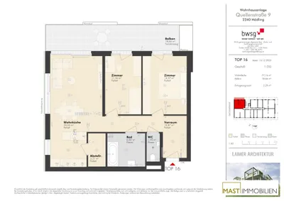 3-Zimmer-Wohnung kaufen in Mödling – 77,16 m², € 549.000 – Bild 16 von 16