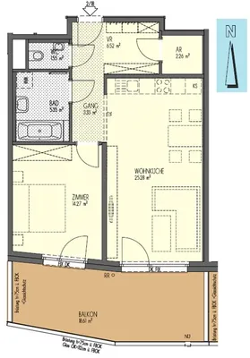 2-Zimmer-Wohnung mieten in Wien – 59 m², € 1.460 – Bild 11 von 12