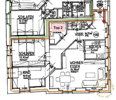 3-Zimmer-Wohnung mieten in Weiz – 80,58 m², € 749 – Bild 2 von 12