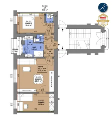 3-Zimmer-Wohnung mieten in Krems an der Donau – 53,27 m², € 893 – Bild 7 von 7