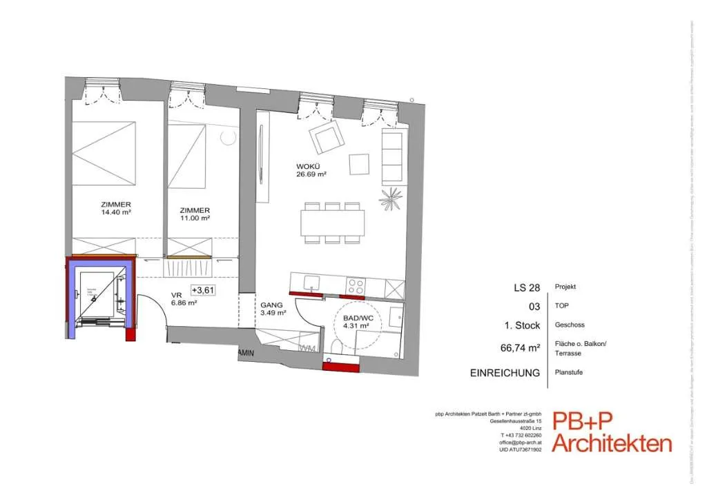 Geräumige 3-Zimmer Wohnung in der traumhaften Braunau Altstadt - Ansicht 3