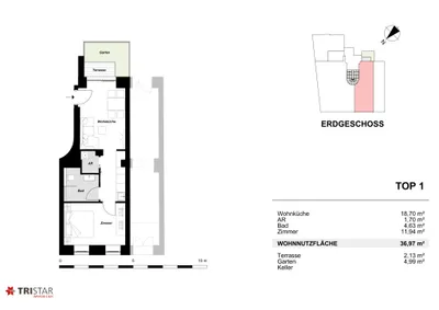 Wohnung kaufen in Wien – 37,08 m², € 209.000 – Bild 12 von 12
