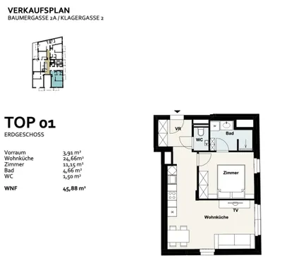 2-Zimmer-Wohnung kaufen in Wien – 45,88 m², € 228.421 – Bild 13 von 13