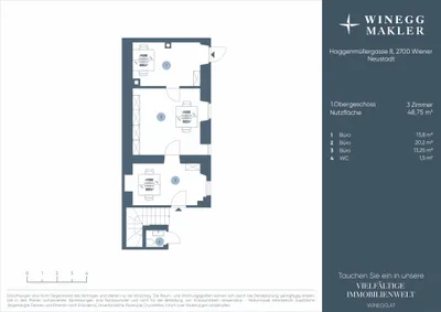 3-Zimmer-Gewerbeimmobilie mieten in Wiener Neustadt – 50 m², € 725 – Bild 11 von 11