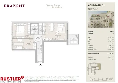 3-Zimmer-Wohnung kaufen in Wien – 72,74 m², € 449.500 – Bild 7 von 13