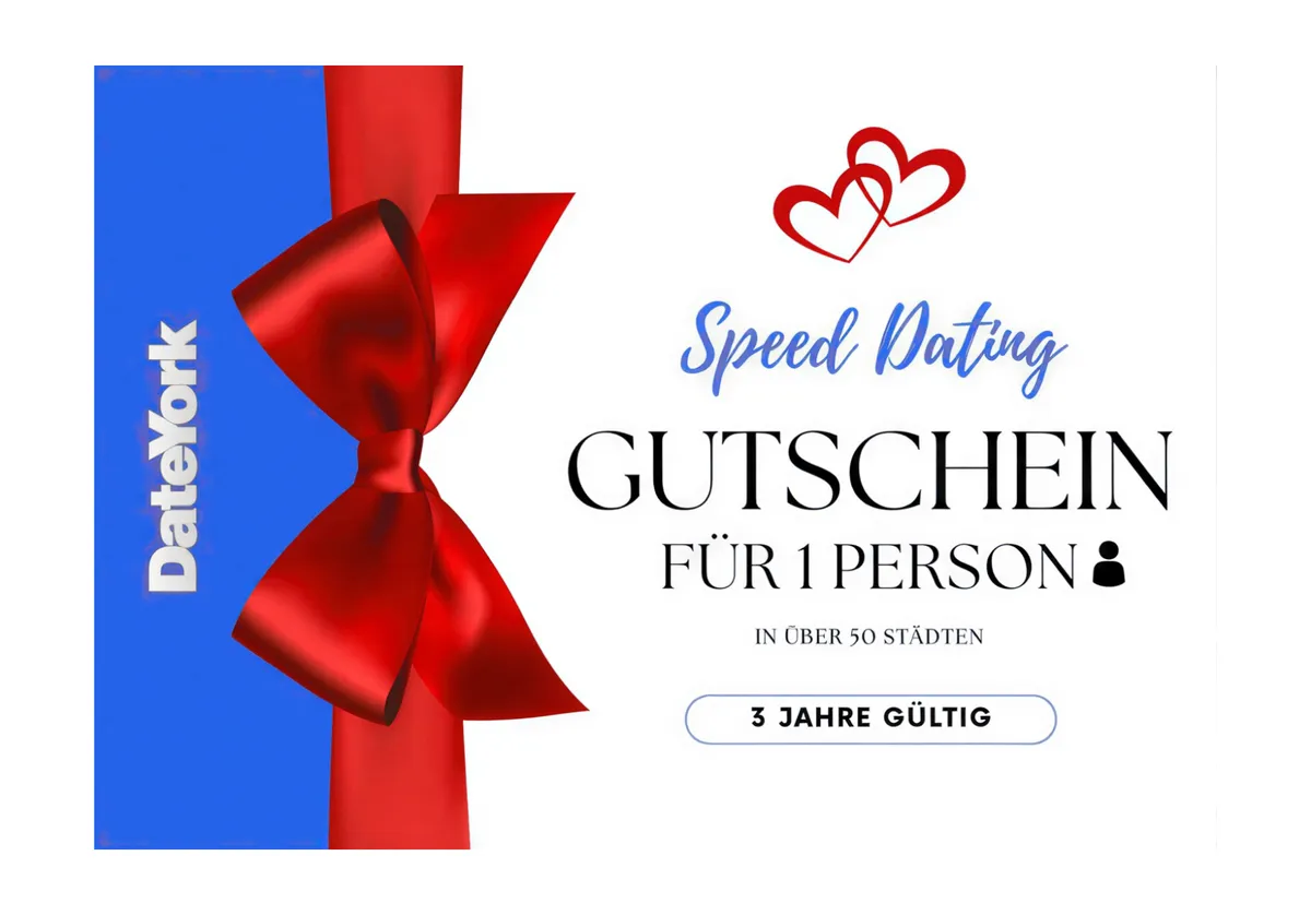 [NEU] Speed Dating-Gutschein (Date York) - für 1. Person einlösbar