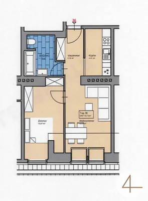2-Zimmer-Wohnung kaufen in Wien – 50,72 m², € 210.000 – Bild 5 von 5