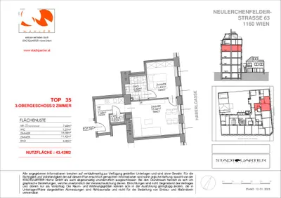 2-Zimmer-Wohnung kaufen in Wien – 43,43 m², € 255.000 – Bild 12 von 12