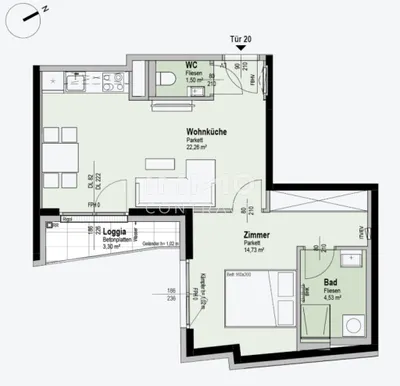 2-Zimmer-Wohnung kaufen in Wien – 46,32 m², € 303.100 – Bild 9 von 9