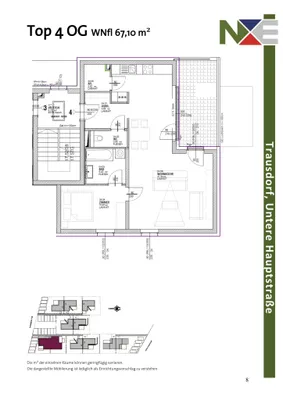 2-Zimmer-Wohnung mieten in Eisenstadt - Umgebung – 67,1 m², € 881 – Bild 4 von 4