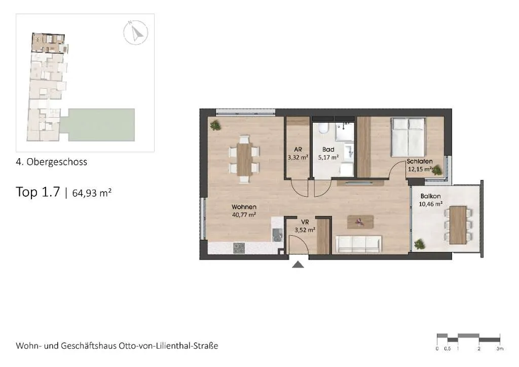 Neubauprojekt: 2-Zimmer-Wohnung mit Balkon - direkt vom Bauträger – pohled 2
