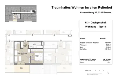 2-Zimmer-Wohnung kaufen in Braunau am Inn – 37 m², € 150.000 – Bild 1 von 6