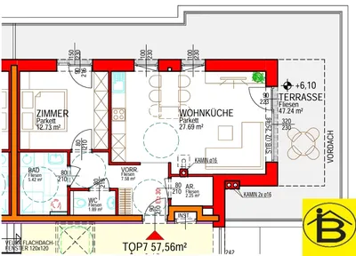 2-Zimmer-Wohnung kaufen in Amstetten – 57,56 m², € 267.765 – Bild 7 von 9