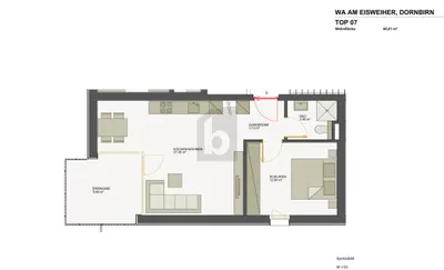 2-Zimmer-Wohnung kaufen in Dornbirn – 46 m², € 334.880 – Bild 2 von 5