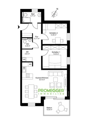 3-Zimmer-Wohnung kaufen in Hallein – 84,04 m², € 720.000 – Bild 3 von 3