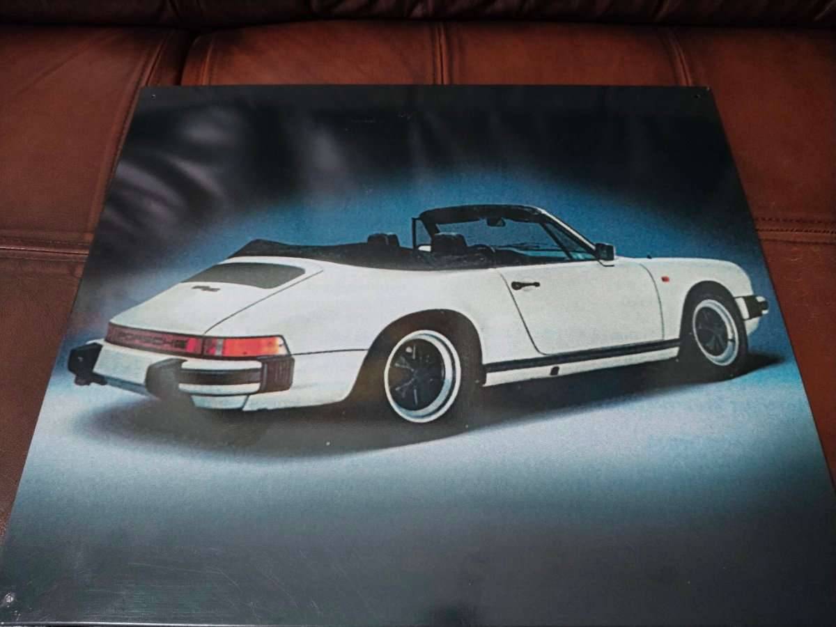Original Blechschild (1990er) eines Porsche 911 SC Cabriolet. Targa vintage 41x31 cm